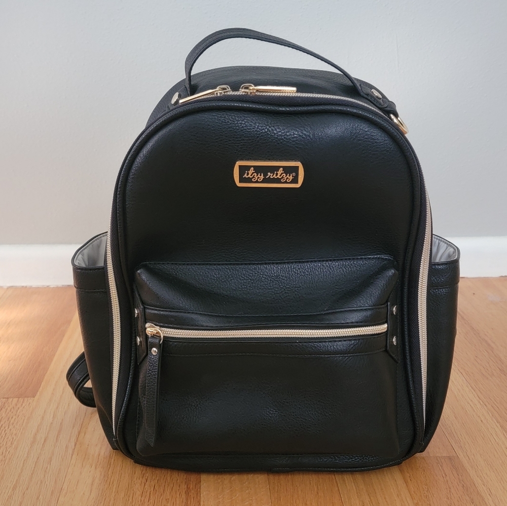 EUC Black Itzy Ritzy Mini Diaper Backpack